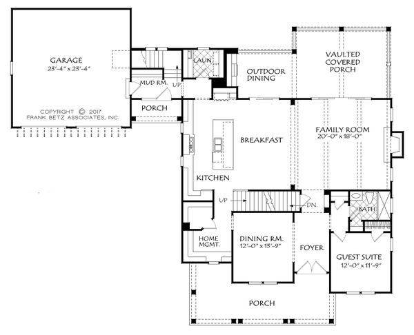 Farmhouse Floor Plan - Main Floor Plan #927-992