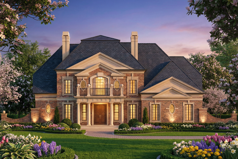 Home Plan - Exterior - Front Elevation 3 for Colonial House Plan #119-126 - 4 bed, 3.5 bath
