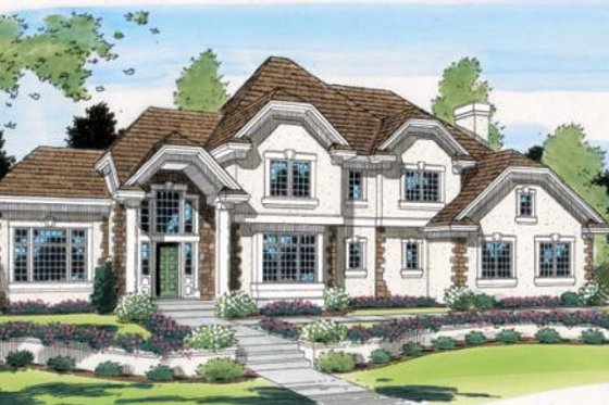 Exterior - Front Elevation for Traditional House Plan #312-467 - 4 bed, 3 bath