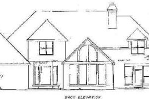 Exterior - Rear Elevation for European House Plan #52-139 - 4 bed, 3.5 bath