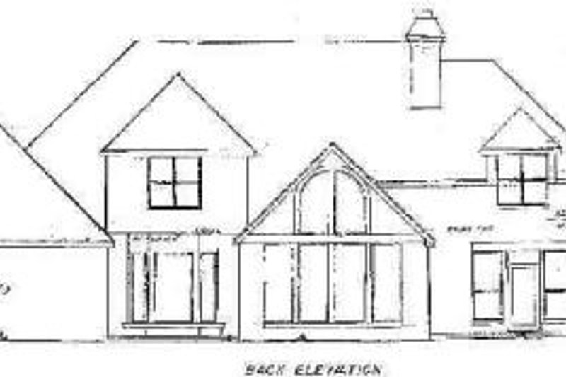 Home Plan - Exterior - Rear Elevation for European House Plan #52-139 - 4 bed, 3.5 bath
