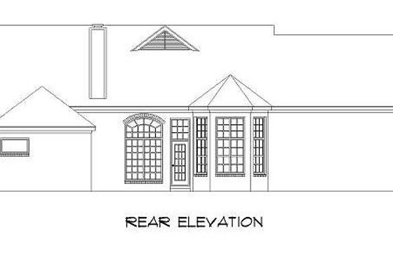 Exterior - Rear Elevation for Traditional House Plan #424-93 - 3 bed, 2 bath