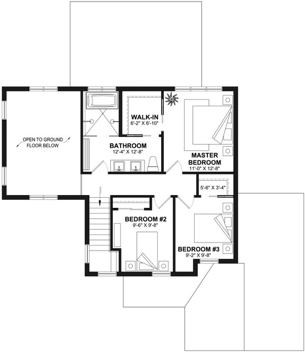 House Plan Design - Farmhouse Floor Plan - Upper Floor Plan #23-2772