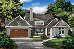 Ranch Exterior - Front Elevation Plan #929-1067