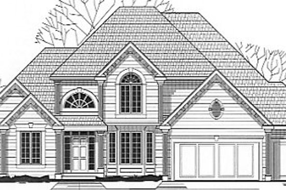 Exterior - Front Elevation for European House Plan #67-699 - 4 bed, 3 bath