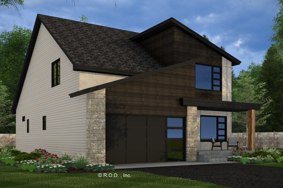 Exterior - Front Elevation 4 for Modern House Plan #51-1348 - 4 bed, 3.5 bath