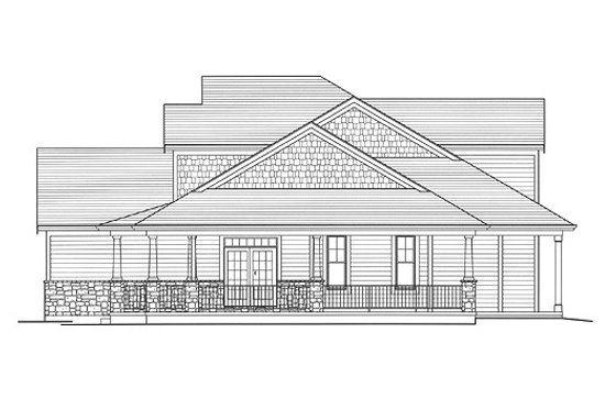 Exterior - Rear Elevation for Craftsman House Plan #46-471 - 4 bed, 2.5 bath