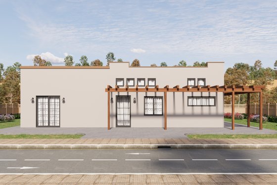 Exterior - Other Elevation 1 for Adobe / Southwestern House Plan #1106-44 - 2 bed, 2 bath