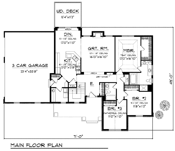 Architectural House Design - European Floor Plan - Main Floor Plan #70-818
