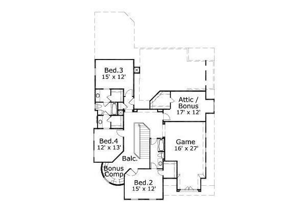 European Floor Plan - Upper Floor Plan #411-315