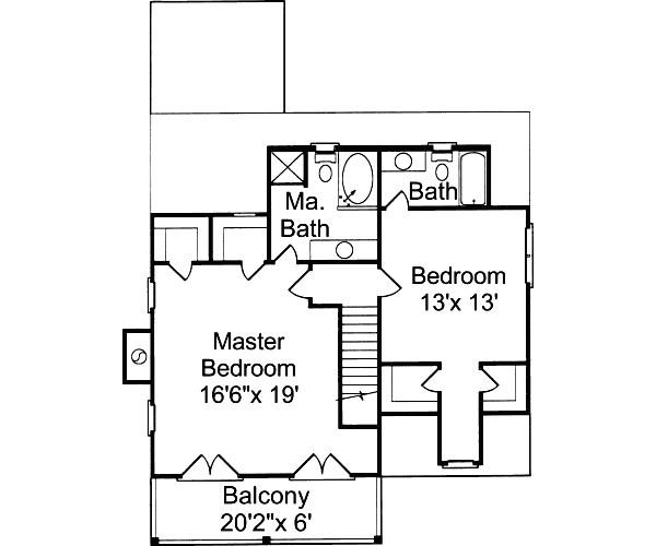 House Blueprint - Beach Floor Plan - Upper Floor Plan #37-115