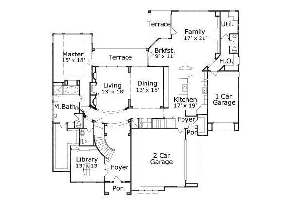 European Style House Plan - 4 Beds 3.5 Baths 4426 Sq/Ft Plan #411-750 ...