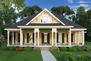 Southern Exterior - Front Elevation Plan #45-376
