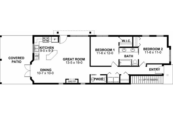 Floor Plan - Main Floor for Craftsman House Plan #126-202 - 5 bed, 3.5 bath