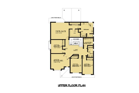 Floor Plan - Upper Floor for Traditional House Plan #1066-61 - 4 bed, 3 bath