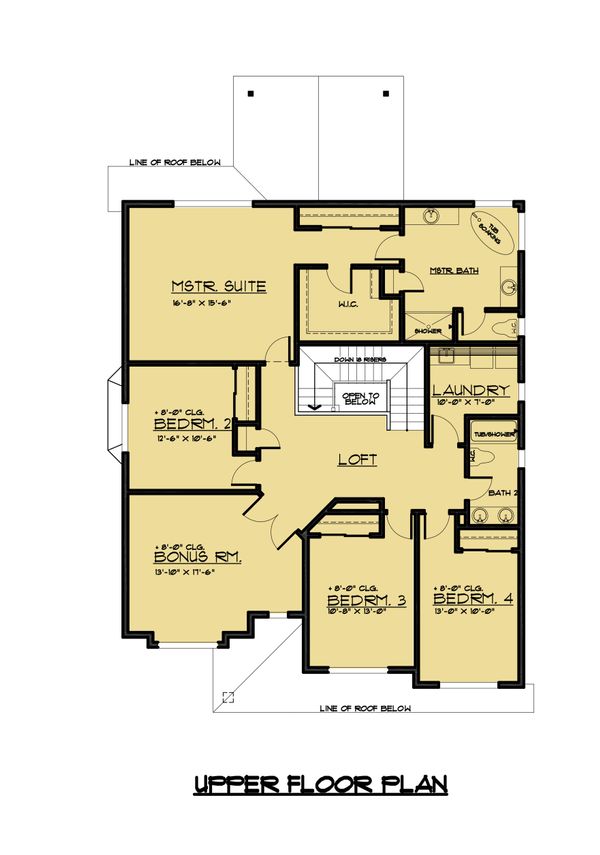 Architectural House Design - Traditional Floor Plan - Upper Floor Plan #1066-61