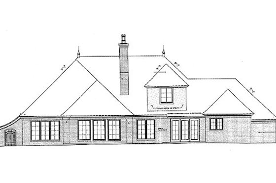 Exterior - Rear Elevation for European House Plan #310-697 - 4 bed, 2.5 bath