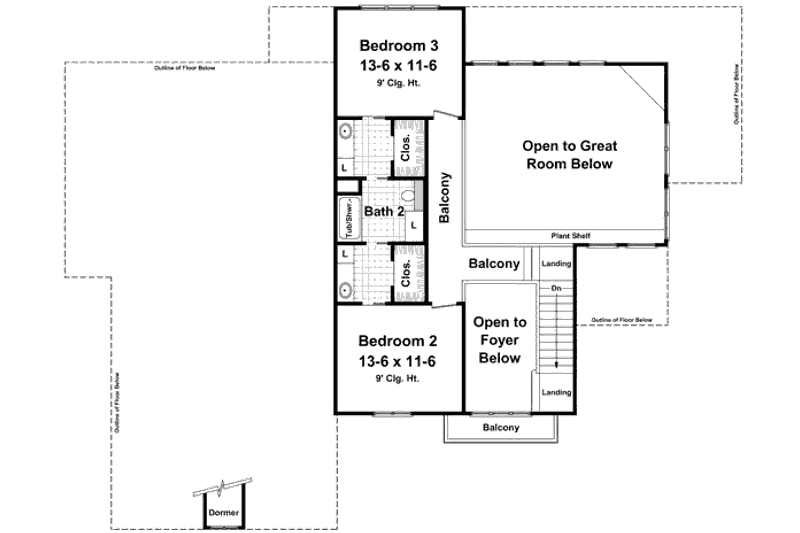 Home Plan - Floor Plan - Upper Floor for European House Plan #21-259 - 3 bed, 2.5 bath