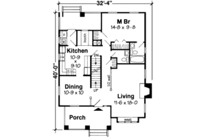 Floor Plan - Main Floor for Craftsman House Plan #312-138 - 4 bed, 2.5 bath