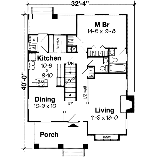 Craftsman Floor Plan - Main Floor Plan #312-138