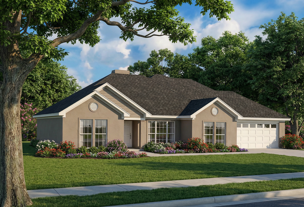Exterior - Front Elevation 2 for Traditional House Plan #17-409 - 3 bed, 2 bath