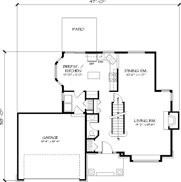 Home Plan - Traditional Floor Plan - Main Floor Plan #320-382