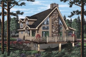 Cottage Exterior - Front Elevation Plan #126-217