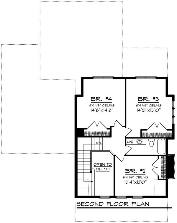 Architectural House Design - Traditional Floor Plan - Upper Floor Plan #70-1200