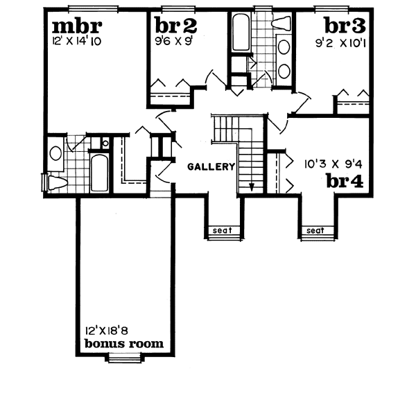 European Floor Plan - Upper Floor Plan #47-451