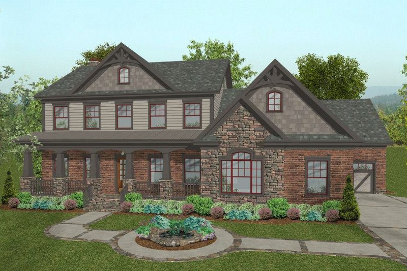 Dream House Plan - Craftsman Exterior - Front Elevation Plan #56-586