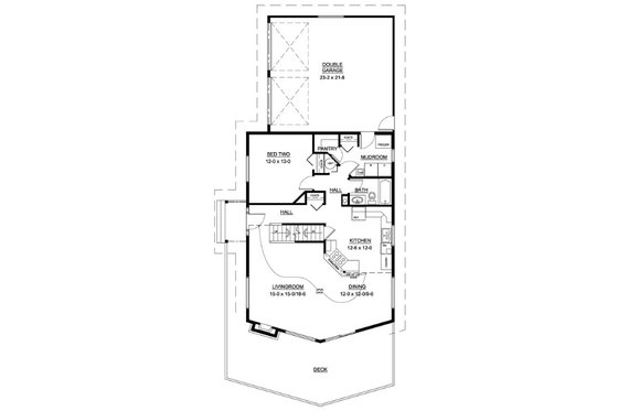 Floor Plan - Main Floor for Country House Plan #126-230 - 2 bed, 2 bath