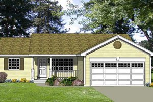 Ranch Exterior - Front Elevation Plan #116-244