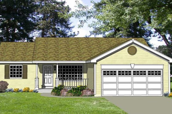 Exterior - Front Elevation for Ranch House Plan #116-244 - 4 bed, 2 bath