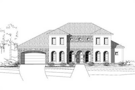 Exterior - Front Elevation for Traditional House Plan #411-177 - 5 bed, 3 bath