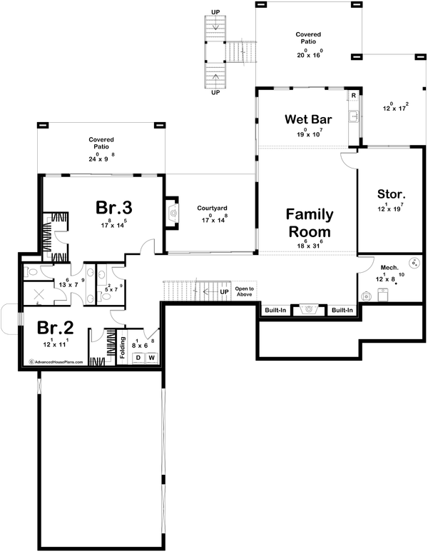 Home Plan - Floor Plan - Lower Floor for Modern House Plan #455-814 - 1 bed, 1.5 bath