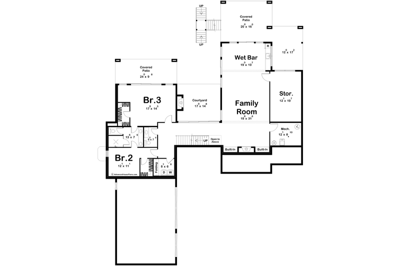 Home Plan - Floor Plan - Lower Floor for Modern House Plan #455-814 - 1 bed, 1.5 bath