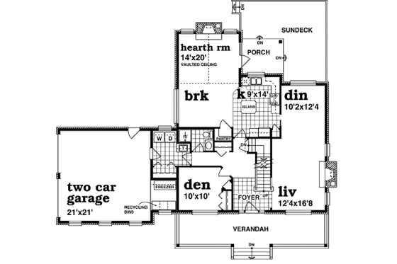 Floor Plan - Main Floor for Country House Plan #47-425 - 4 bed, 3 bath