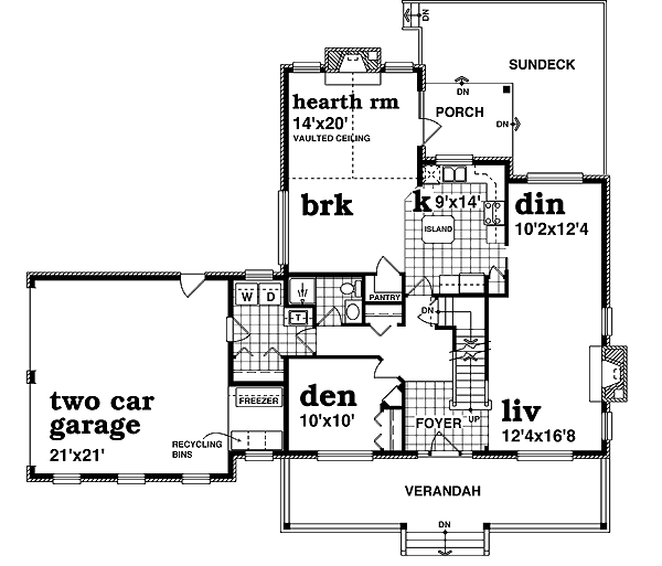 Country Floor Plan - Main Floor Plan #47-425