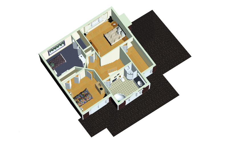 Architectural House Design - Floor Plan - Upper Floor 1 for Country House Plan #25-4551 - 3 bed, 1 bath