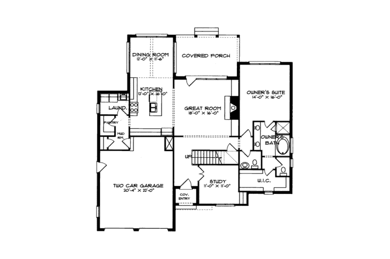 Home Plan - Floor Plan - Main Floor for European House Plan #413-808 - 4 bed, 2.5 bath