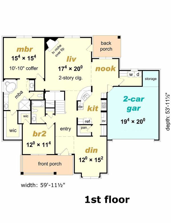 Traditional Floor Plan - Main Floor Plan #329-352