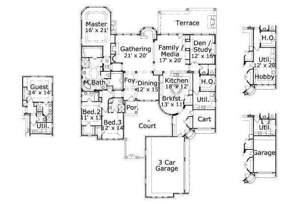 European Floor Plan - Main Floor Plan #411-303