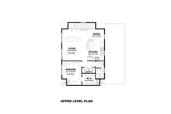 Floor Plan - Upper Floor for Farmhouse House Plan #1117-29 - 1 bed, 1 bath