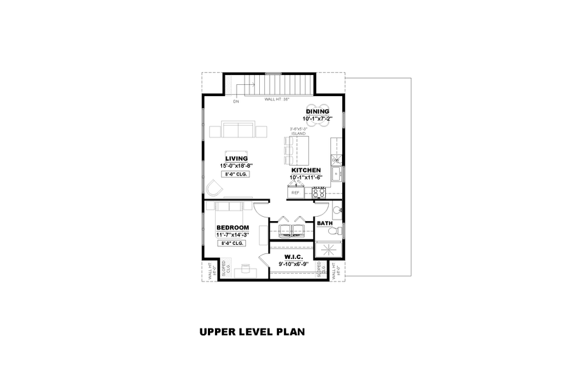 House Design - Floor Plan - Upper Floor for Farmhouse House Plan #1117-29 - 1 bed, 1 bath