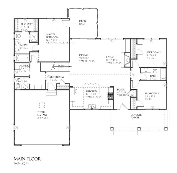 Traditional Floor Plan - Main Floor Plan #901-47
