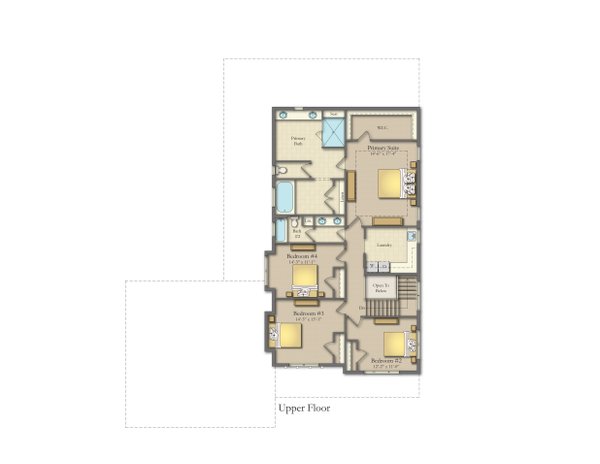 Floor Plan - Upper Floor for Farmhouse House Plan #1057-47 - 4 bed, 2.5 bath