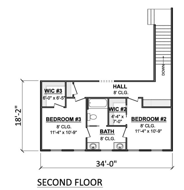 Farmhouse Floor Plan - Upper Floor Plan #1089-29