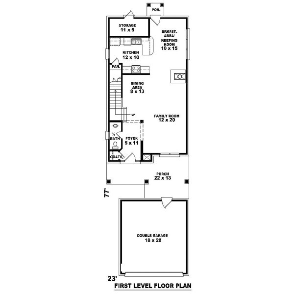 Floor Plan - Main Floor for Traditional House Plan #81-1367 - 3 bed, 2.5 bath