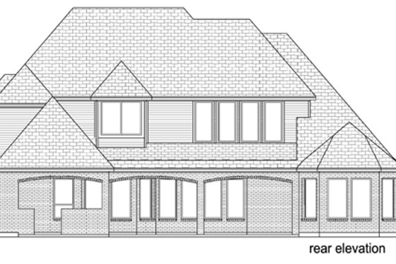 Exterior - Rear Elevation for European House Plan #84-508 - 4 bed, 4 bath