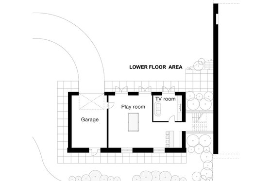 Floor Plan - Lower Floor for European House Plan #520-10 - 4 bed, 2 bath